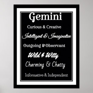 Affiche Traits de zodiac Gemini