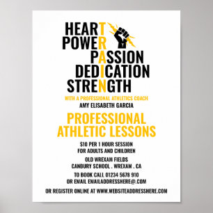Affiche Traits d'un athlète, sport Leçons de publicité