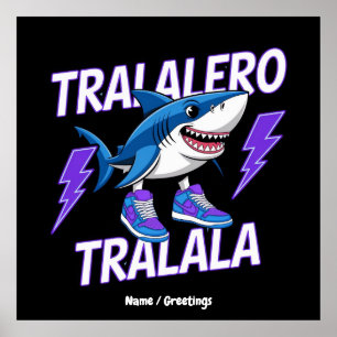Affiche Tralalero Tralala Bootleg Funny Shark meme Graphis