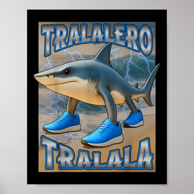 Affiche Tralalero Tralala Italien Brainrot mème Anniversai (Devant)