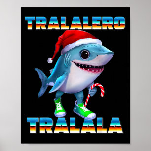 Affiche Tralalero Tralala Mémes de Brainrot Italien Noël