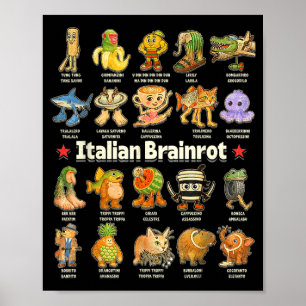 Affiche Tralalero Tralala Requin Drôle de Brainrot Italien