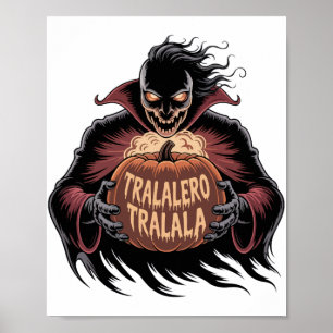 Affiche Tralalero Tralala Vampire Citrouille Halloween
