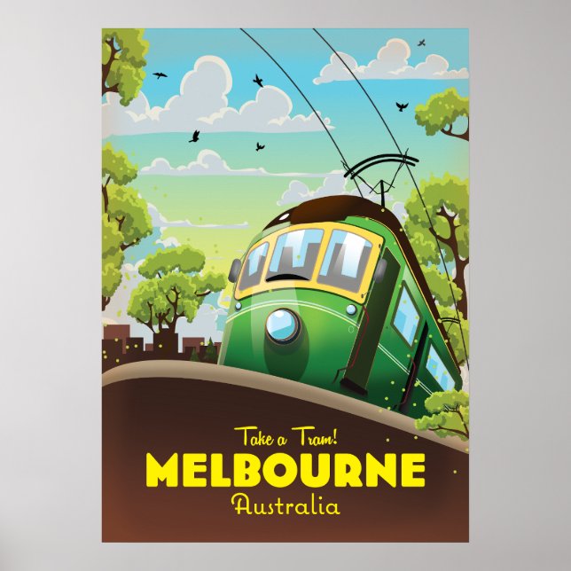 Affiche Tramway de Melbourne Australie (Devant)