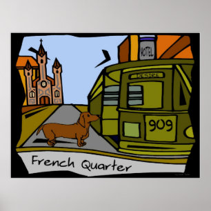 Affiche Tramway du quartier français de Dachshund