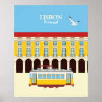 Tramway jaune de Lisbonne style vintage