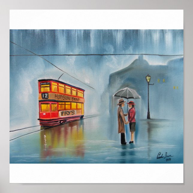 AFFICHE TRAMWAY ROMANTIQUE DE COUPLE ROMANTIQUE JOUR DE PL (Devant)