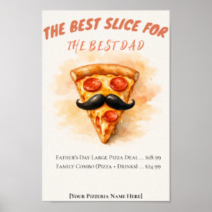 Affiche Tranche de pizza à l'aquarelle Meilleure tranche F
