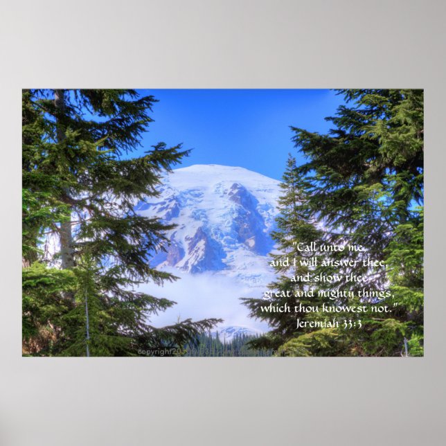 Affiche Tranche de Rainier HDR Imprimer avec versets d'écr (Devant)