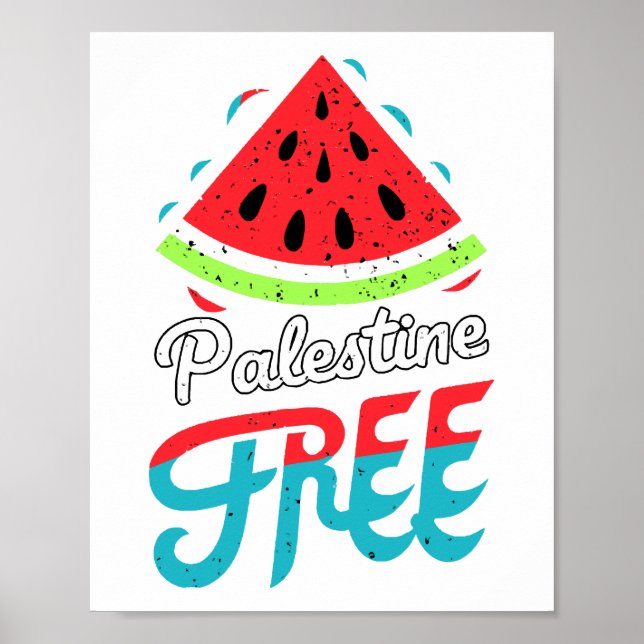 Affiche Tranches paisibles Watermelon Free Palestine - Sou (Devant)