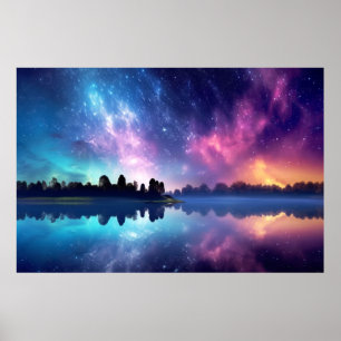 Affiche Tranquil Lake Nature Monde Paysage fantastique Art