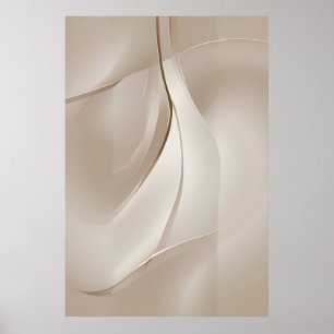 Affiche "Tranquillité chatoyante"   Art Abstrait beige