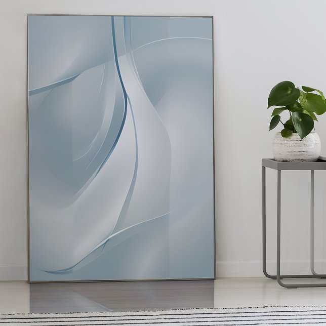 Affiche "Tranquillité chatoyante" | Blue Tones Abstrait Ar (Créateur téléchargé)