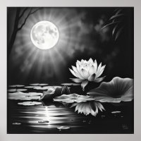 Tranquillité florissante : Lotus Charcoal Art