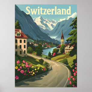 Affiche Tranquillité suisse : Lakeside Retreat Alpine