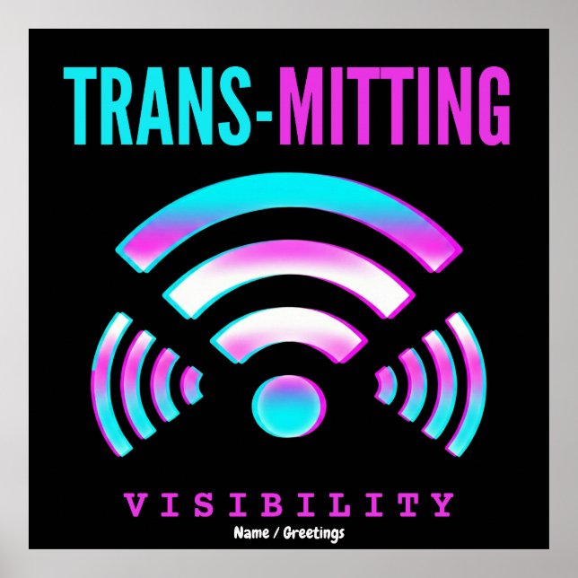 Affiche Trans-mission de Visibilité Moderne Glitch Transge (Devant)