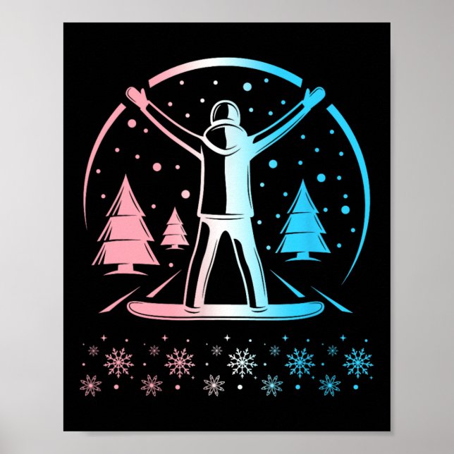 Affiche Trans Pride Subtle Lgbtq Gay pride Snowboar d'hive (Devant)