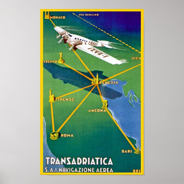 Affiche Transadriatica Navigazione Aerea (Devant)