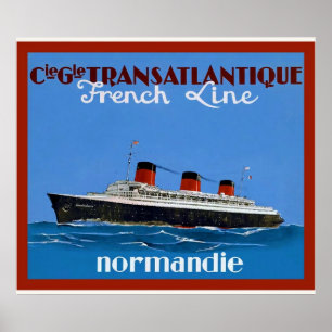 Affiche Transatlantique ~ Publicité Vintage voyage