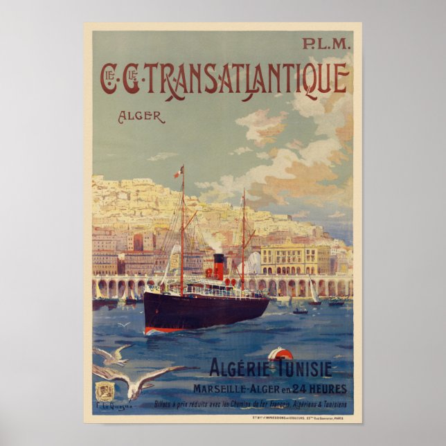 Affiche transatlantique vintage 1901 (Devant)