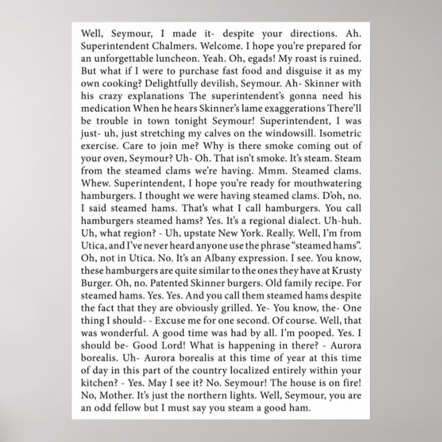 Affiche transcription complète des Hams à vapeur (Devant)