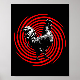 Affiche Transe hypnotique de poulet Drôle d'hypnose Graphi