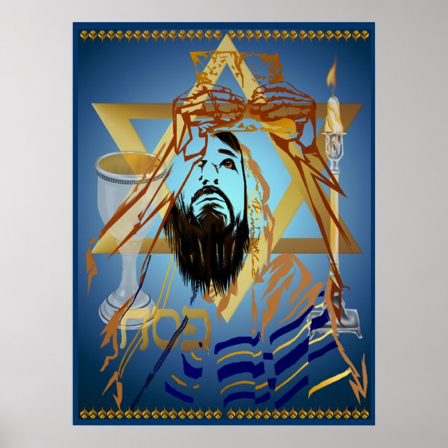 Affiche Transférer l'impression bleue Collage (Devant)