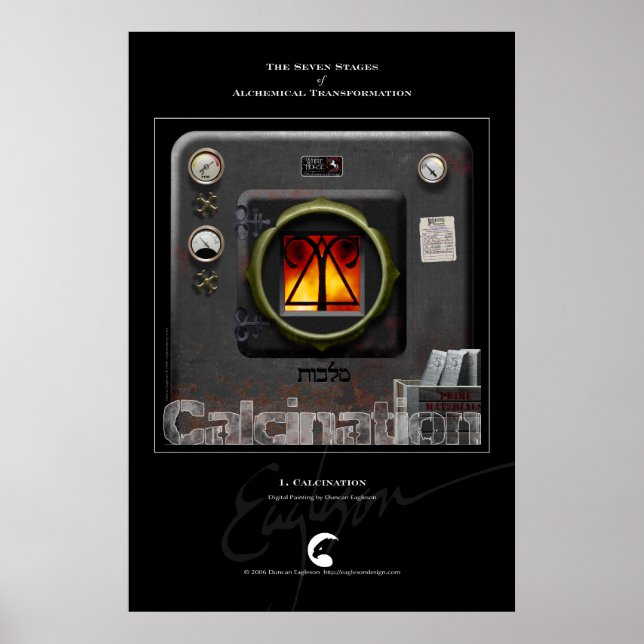 Affiche Transformations alchimiques 1 : Calcination (Devant)