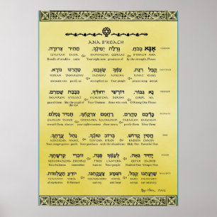 Affiche Translittération anglaise de ~ de ~ hébreu de ~