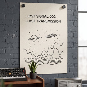 Affiche Transmission d'espace perdu rétro-futuriste