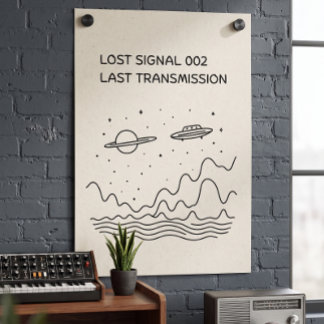 Affiche Transmission d'espace perdu rétro-futuriste