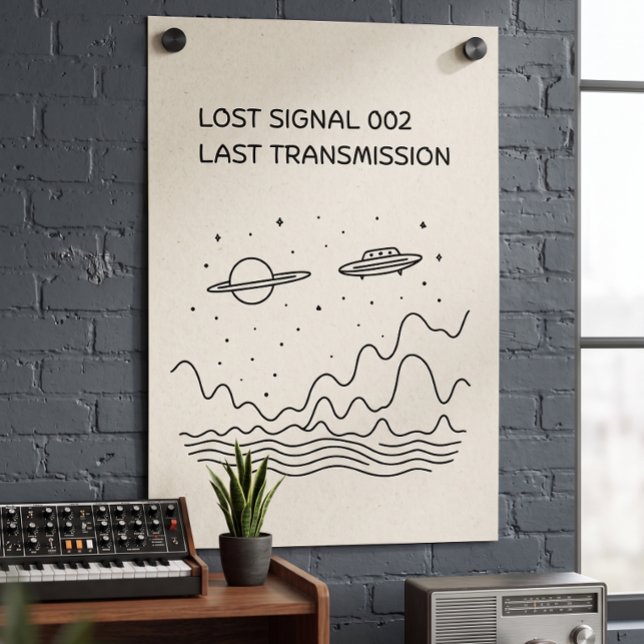 Affiche Transmission d'espace perdu rétro-futuriste (Retro Futuristic Lost Signal Space Transmission Poster
)