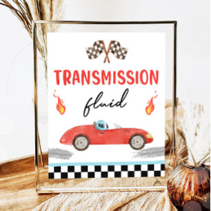 Affiche Transmission Fluid Race Car Deux Anniversaire Rapi