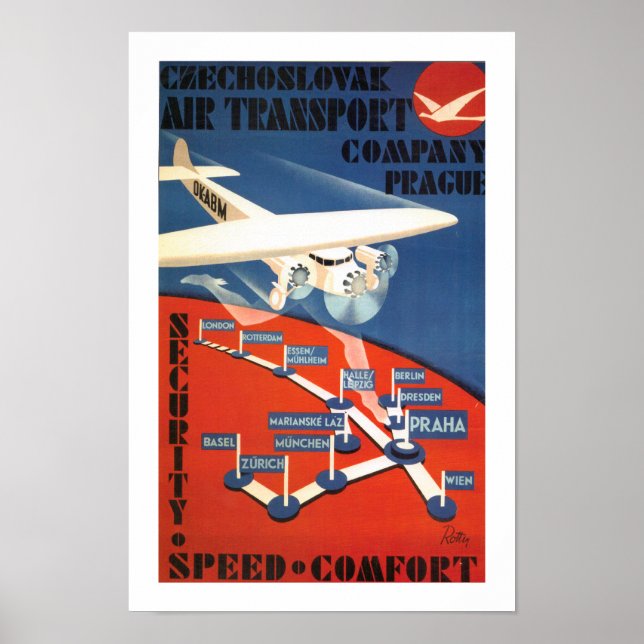 Affiche Transport aérien tchécoslovaque (Devant)