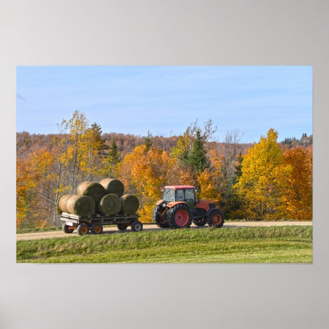 Affiche Transport de foin dans le Vermont en automne (Devant)