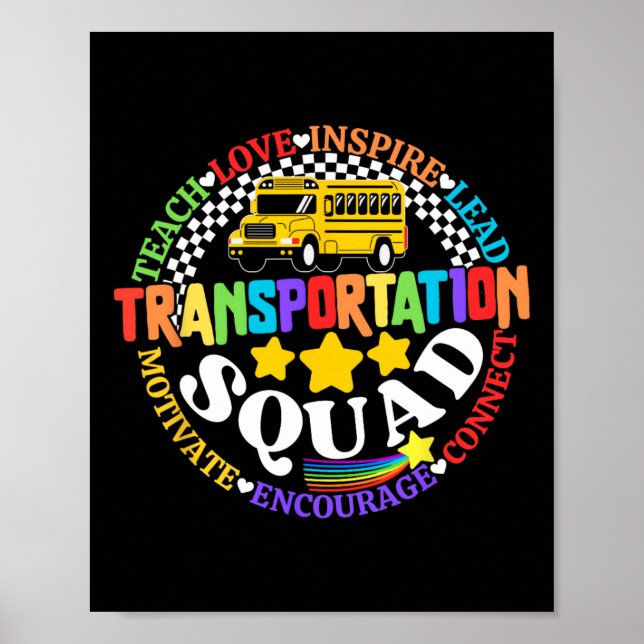 Affiche Transportation Squad Back To School Bus Driver Mon (Devant)