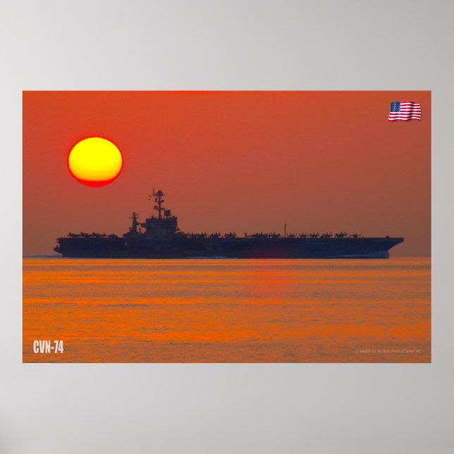 AFFICHE TRANSPORTEUR D'AÉRONEF AMÉRICAIN - CVN-74 (Devant)
