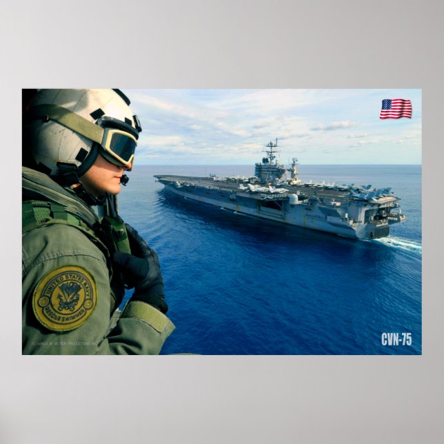 AFFICHE TRANSPORTEUR D'AÉRONEF AMÉRICAIN - CVN-75 (Devant)