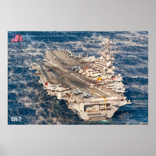 AFFICHE TRANSPORTEUR D'AÉRONEF AMÉRICAIN - CVN-77 (Devant)