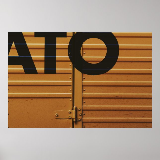 Affiche Transporteur de fret de véhicule jaune (Devant)