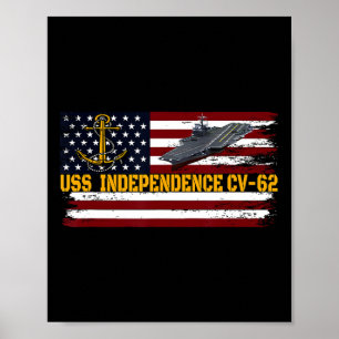 Affiche Transporteur Uss Independence Cv-62 Anciens Combat
