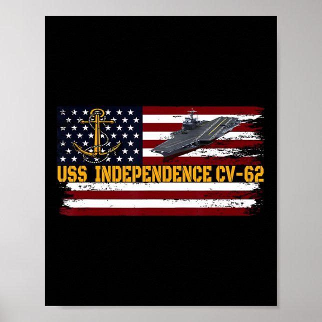 Affiche Transporteur Uss Independence Cv-62 Anciens Combat (Devant)