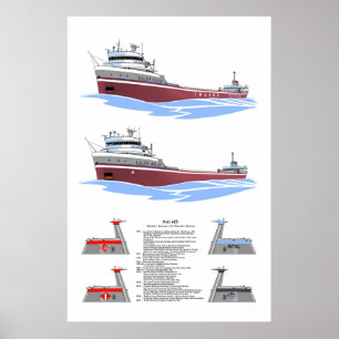Affiche Transports-marchandises des Grands Lacs Edward L.