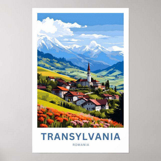 Affiche Transylvanie Roumanie Imprimer Voyage (Devant)