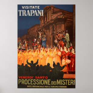 Affiche Trapani, Italie, Processione dei Misteri Travel