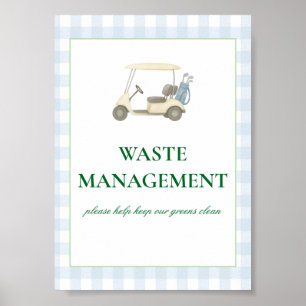 Affiche Trash Can Sign Golf Thème