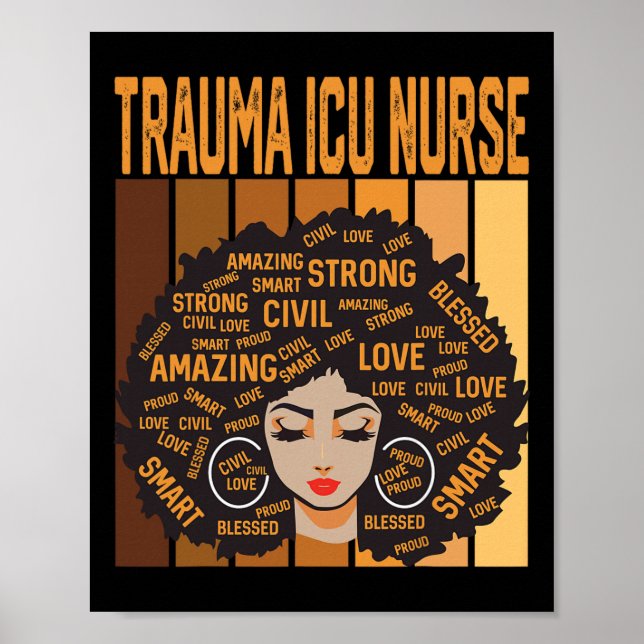 Affiche Trauma Icu Nurse Powerful Black History Month Blac (Devant)