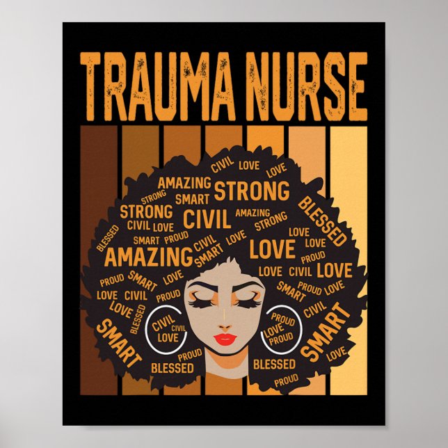 Affiche Trauma Nurse Powerful Black History Month Black Pr (Devant)