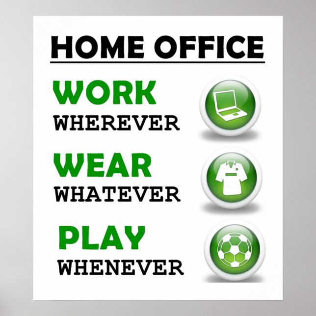 Affiche Travail à partir de Home Office Funny (Devant)