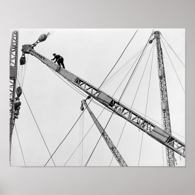 Affiche Travail de construction volant haut (Devant)